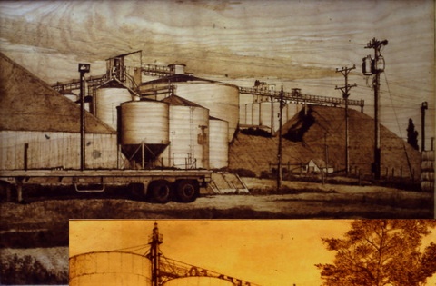 Angelo and Mary Virginia Marelli pyrographs